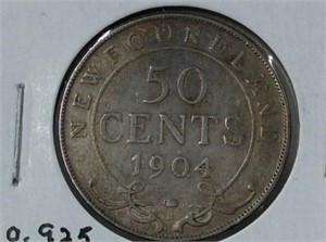 Newfoundland 50 Cents 1904-h .925, 4.78gr