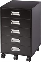 TOPSKY 5 Drawer Mobile Cabinet - Black