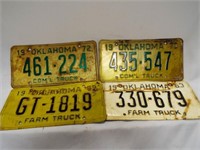 1972 Oklahoma Com'l Truck License Plate & 1970