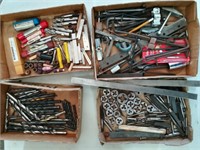 Boxes of Drill Bits, Threaders, Allen Wrenches