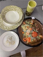 Nice mid-century tray, Meakin dishes, etc.