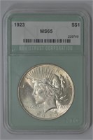 1923 Peace Silver Dollar NTC MS65