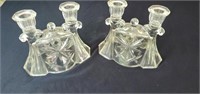 Beautiful glass candelabras approx 6 inches tall