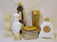 7 pcs. Vintage Avon Bottles & Antique Vanity Jar
