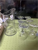 Crystal Pitcher and Glasses