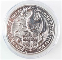 Coin 2017 Red Dragon of Wales 2 Ounce .999