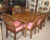 Oak Table w/ 2 leafs, pads, 8 Chairs by PA House