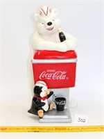 Coca Cola polar bear w/red Coke dispenser cookie