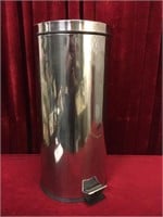 Large SS Flip-Top Garbage Can - 11.5"dia x 26"