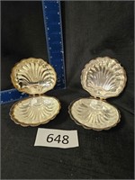 2 Vintage Silver plated Clam Shell w/Glass