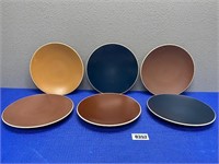 6 Dinner Plates 11" Round Various Colors