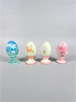 (4) Fenton Hand Painted Eggs