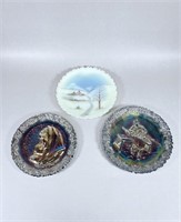 (3) Fenton Decorative Plates