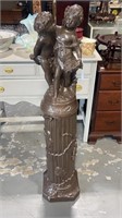 Chalk Figurine and Pedestal