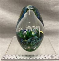 Art Glass Bubble Multi Color Paperweight