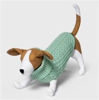 Cable Knit Turtleneck Dog Sweater - M - Dusty