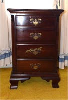 4 Drawer Mahogany Bedside Chest (Kling) Solid