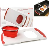 Over Sink Cutting Board & Collapsible Colander
