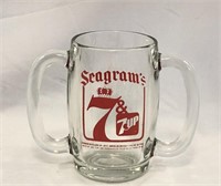 Vintage Seagrams and 7-Up Barrel Glass Mug