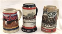 (3) Anheuser Busch Budweiser Beer Steins