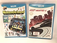 (2) WII U Games NintendoLand & Need For Speed