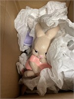 box of ceramic handmade bunnies for easter