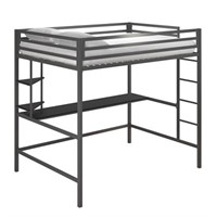 Novogratz Maxwell Metal Full Loft Bed with Desk