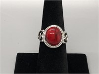 Red Stone and Silver Ring
