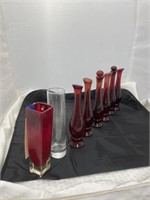 8 pcs Glass Vases