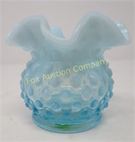 Hobnail - Small Vase - 3" - Fluted - Blue