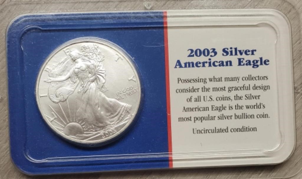 1 oz 2003 Silver Eagle Dollar Uncirculated #2
