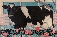ANDREW  WILLIAMS "COW" LITHOGRAPH, 1986