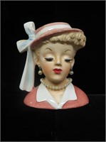 Napco C3342B 1958 Pink Lady Head Vase