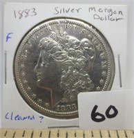 1883 Morgan silver dollar