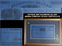 Antique 1887 Richmond Silver Mining Company Stock