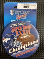 1998 Super Bowl XXXII Champions Broncos Button