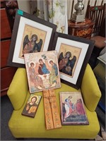 Collection of "Icon" Prints and a Crucifix