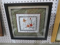 FRAMED HANDMADE SILK ART DECOR 14X14