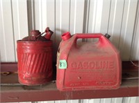 Metal and plastic gas cans