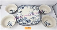 4pc Plates/Bowls 222 Fifth Adelaide Blue