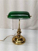 Brass & Green Shade Library Lawyers Desk Lamp