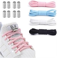 Booyckiy [4 Pairs No Tie Elastic Shoe laces - Tiel