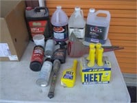 heet, tote, ATF,  oils, funnels
