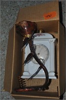 clock and metal rose