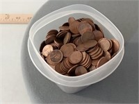 500 + various date wheat pennies