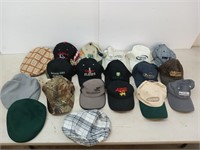 15 asst ball caps, 4 golf hats