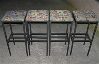 Set of 4 high quality all metal stools with uphols