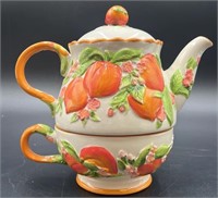 Temptations Peach Teapot