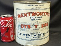Baltimore Oyster Tin, Wentworth's Triangle Brand,