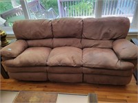 MIRCROFIBRE SOFA W/INCLINERS ON EITHER END